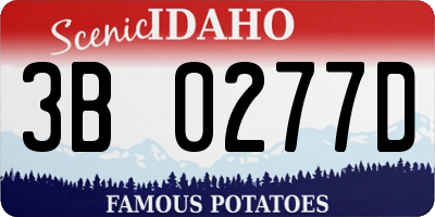 ID license plate 3B0277D