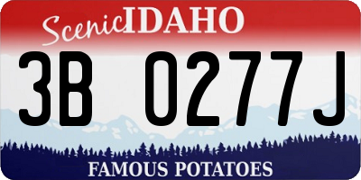 ID license plate 3B0277J