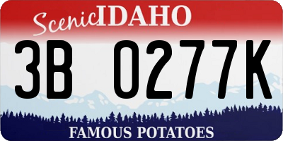 ID license plate 3B0277K
