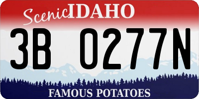 ID license plate 3B0277N