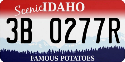 ID license plate 3B0277R