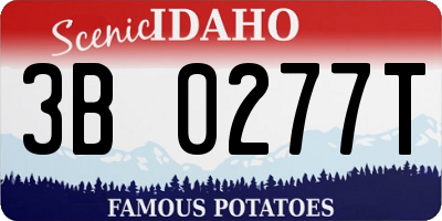 ID license plate 3B0277T