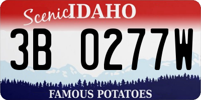 ID license plate 3B0277W