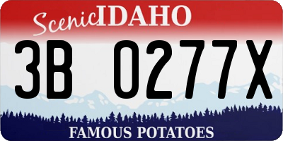 ID license plate 3B0277X
