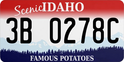 ID license plate 3B0278C