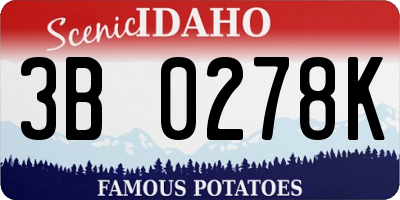 ID license plate 3B0278K