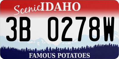 ID license plate 3B0278W