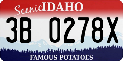 ID license plate 3B0278X