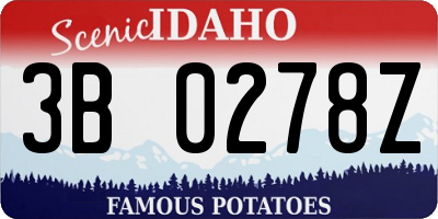 ID license plate 3B0278Z