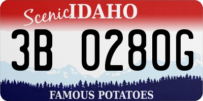 ID license plate 3B0280G