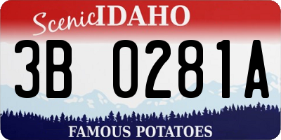 ID license plate 3B0281A