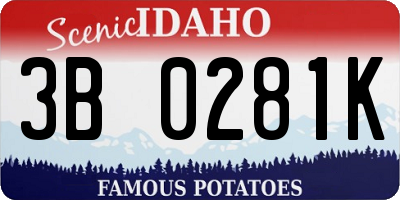 ID license plate 3B0281K