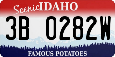 ID license plate 3B0282W