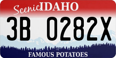 ID license plate 3B0282X