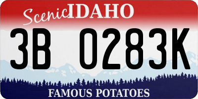 ID license plate 3B0283K