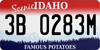 ID license plate 3B0283M
