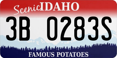 ID license plate 3B0283S
