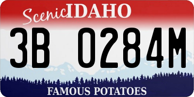 ID license plate 3B0284M