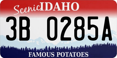 ID license plate 3B0285A