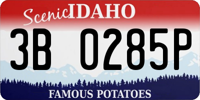 ID license plate 3B0285P