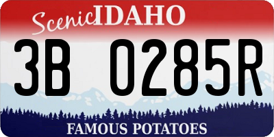 ID license plate 3B0285R