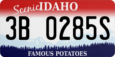 ID license plate 3B0285S