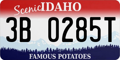 ID license plate 3B0285T