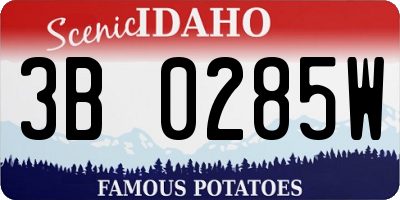 ID license plate 3B0285W