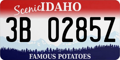 ID license plate 3B0285Z