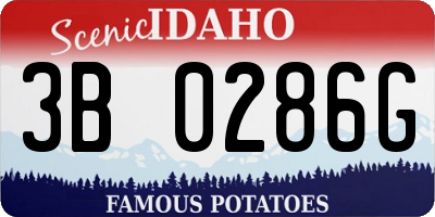 ID license plate 3B0286G