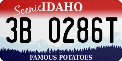 ID license plate 3B0286T