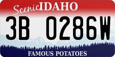 ID license plate 3B0286W