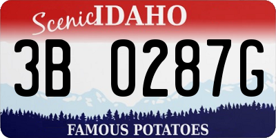 ID license plate 3B0287G