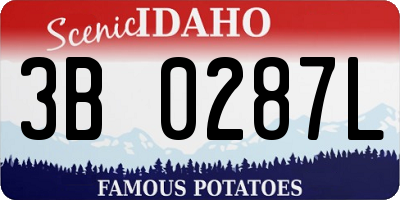 ID license plate 3B0287L