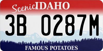 ID license plate 3B0287M
