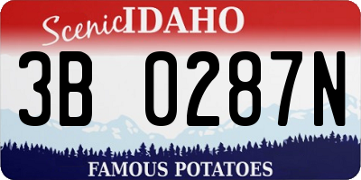 ID license plate 3B0287N