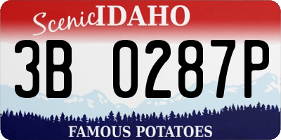 ID license plate 3B0287P