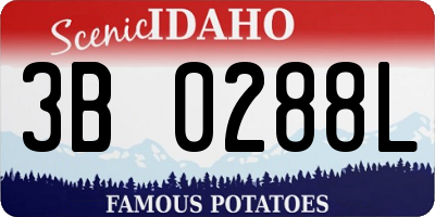 ID license plate 3B0288L