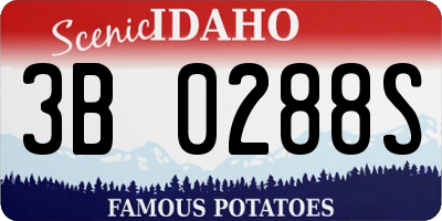 ID license plate 3B0288S