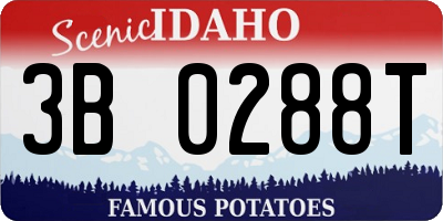 ID license plate 3B0288T
