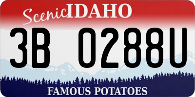 ID license plate 3B0288U