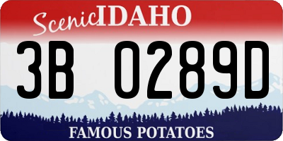 ID license plate 3B0289D