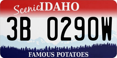ID license plate 3B0290W