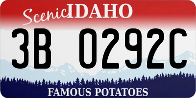 ID license plate 3B0292C