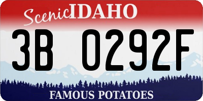 ID license plate 3B0292F