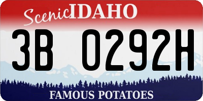 ID license plate 3B0292H