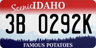 ID license plate 3B0292K