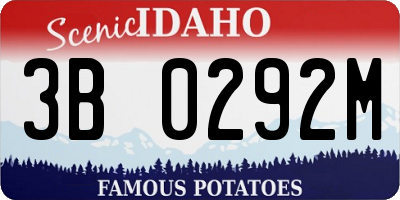 ID license plate 3B0292M