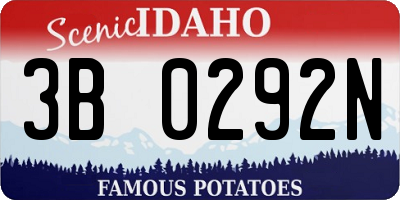 ID license plate 3B0292N