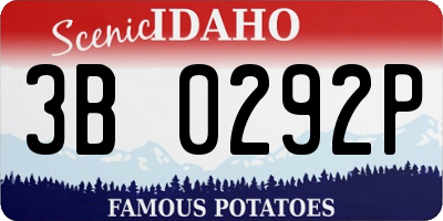 ID license plate 3B0292P